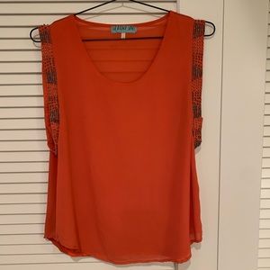 Orange Beaded Top